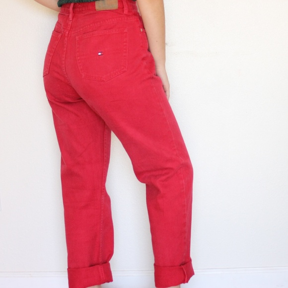 tommy hilfiger red jeans